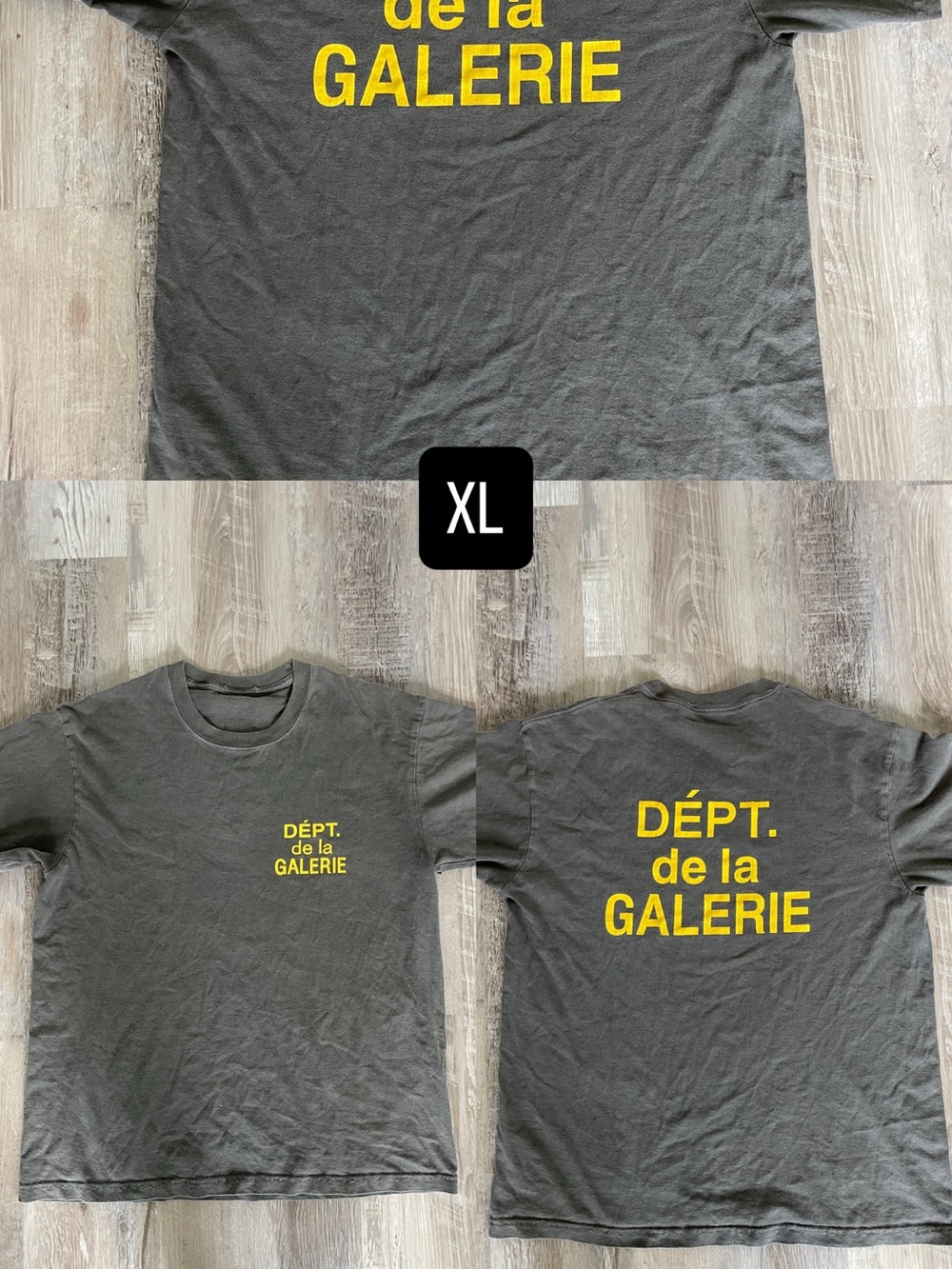 DÉPT. de la GALERIE Graphic Tee - Charcoal with Yellow Print
